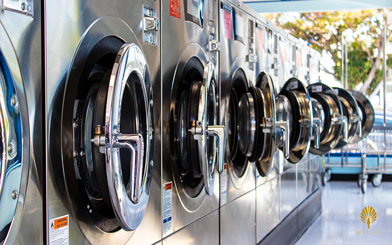 Washing machines in the laundromat